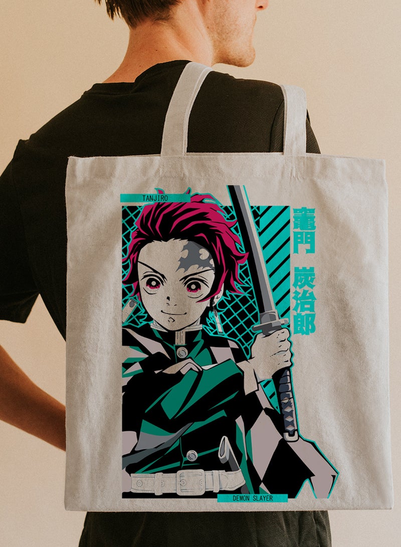 لوحة حقيبة يد بأحزمة كتف من البوليستر بتصميم أنمي قاتل الشياطين - Image 2