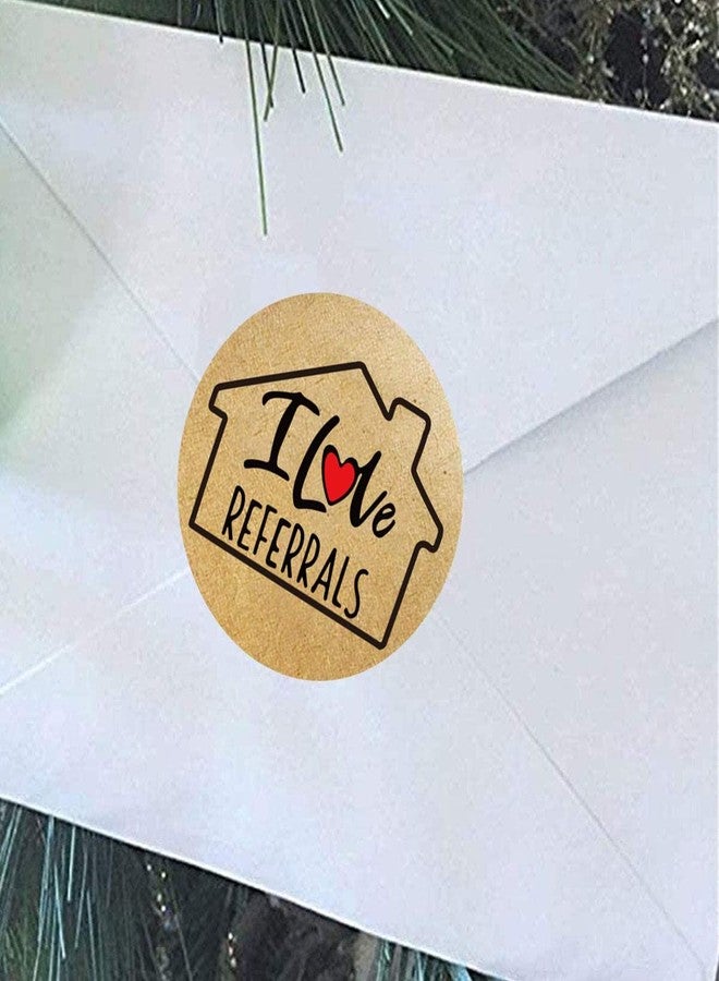 Remarkable House Shaped I Love Referrals Sticker 1.5" - Natural Brown Kraft Real Estate Agents and Sales Supplies 504 Round Adhesive Labels (Brown? - Image 5
