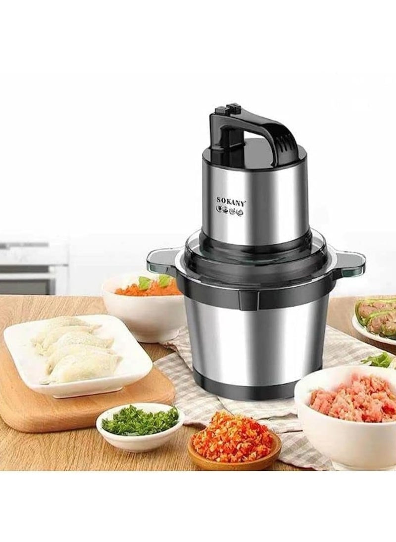 sokany Chopper 800 Watts 3 Liters Capacity SK-7027N- Silver  - Image 5