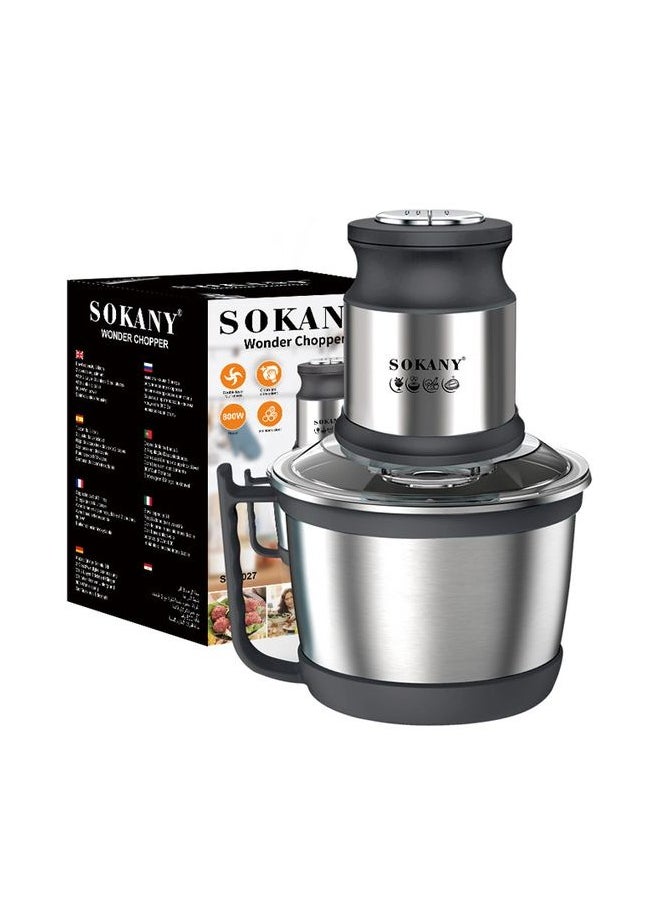 sokany Chopper 800 Watts 3 Liters Capacity SK-7027N- Silver  - Image 1