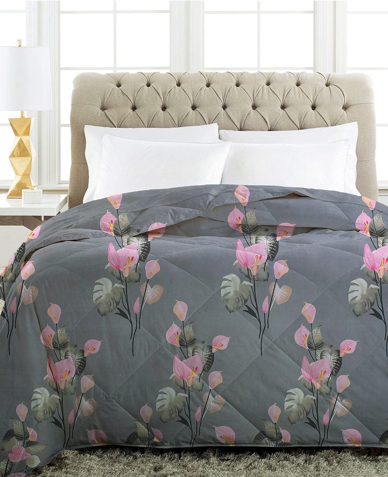 VAS COLLECTIONS VAS COLLECTION® All Weather Microfiber Comforter/Duvet/AC Quilt/Blanket - Reversible with Siliconised Filling - 200 GSM |Double - 220x240 cms (Orange & Blue) - Image 2