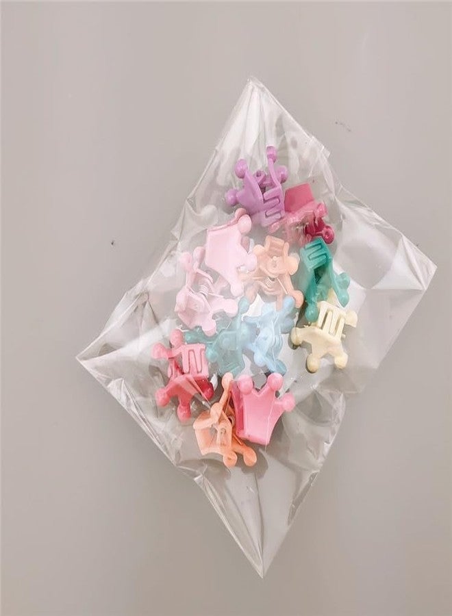 DHANABAPA 24 Pcs Matte Princess Crown Mini Hair Claw Clips for Girls - Cute Pastel & Neutral Small Hair Pins Set - Non-Slip Decorative Hair Accessories for Kids, Toddlers, and Daily - Multicolor. - Image 2