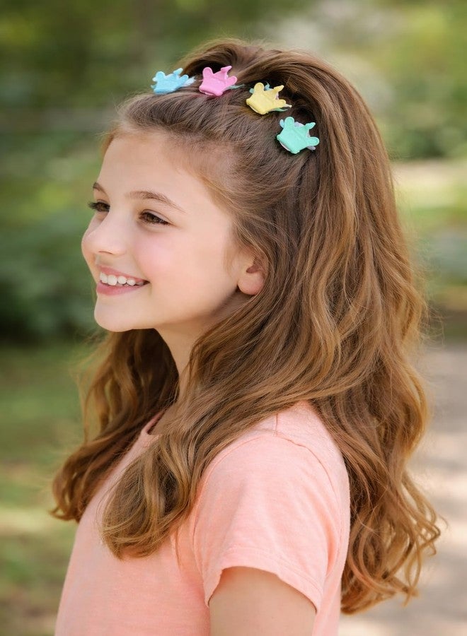 DHANABAPA 24 Pcs Matte Princess Crown Mini Hair Claw Clips for Girls - Cute Pastel & Neutral Small Hair Pins Set - Non-Slip Decorative Hair Accessories for Kids, Toddlers, and Daily - Multicolor. - Image 3
