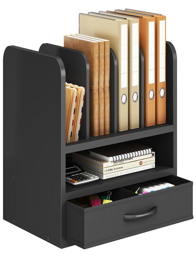 NiOffice Desk File Organizer for Home, Office, School, Wooden Frame Desktop Storage Solution for Office Supplies, Documents, Papers, Folders and Stationery, Space-Saving and Stylish Document Sorter - Image 1