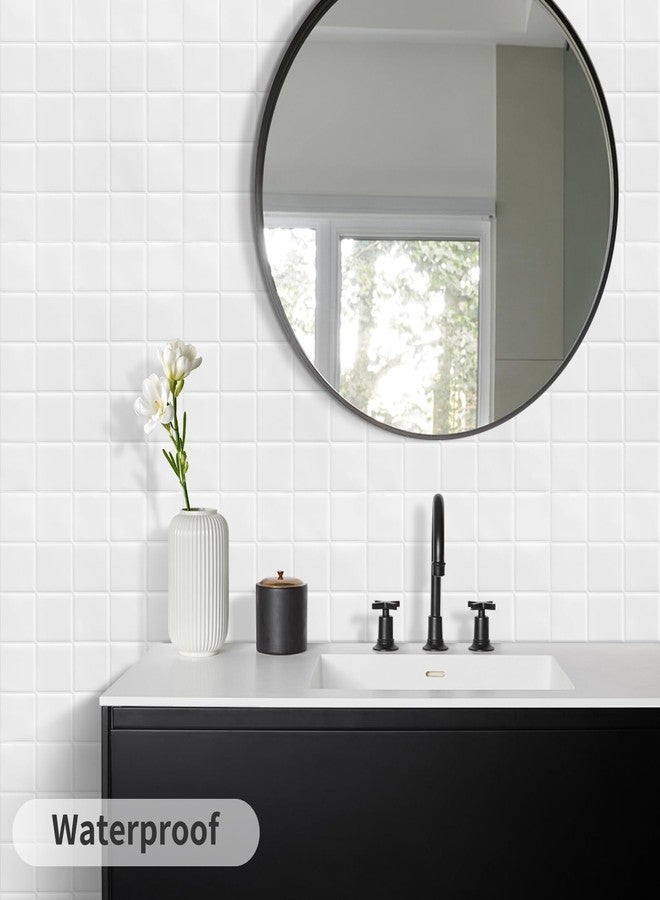 DEWOO Square White Peel and Stick Backsplash Tiles Self Adhesive Subway Checkered for Kitchen Bathroom Wall (10-Sheet,12"×12") - Image 2