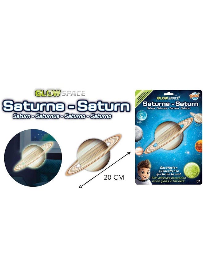 Buki Glow Space Saturn Glow-in-the-Dark Self-Adhesive Wall Sticker (20 cm) - Image 2