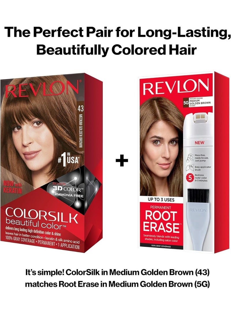 ريفلون صبغة شعر كولور سيلك، بني ذهبي متوسط ​​[43] - Image 3