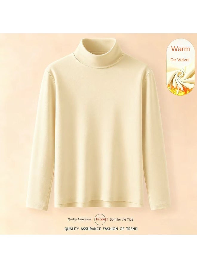 Boys And Girls' Thermal Half-high Collar Base Shirt, Long-sleeve T-shirt For Older Children, Autumn And Winter Children's Warm Inner Top, Trendy
