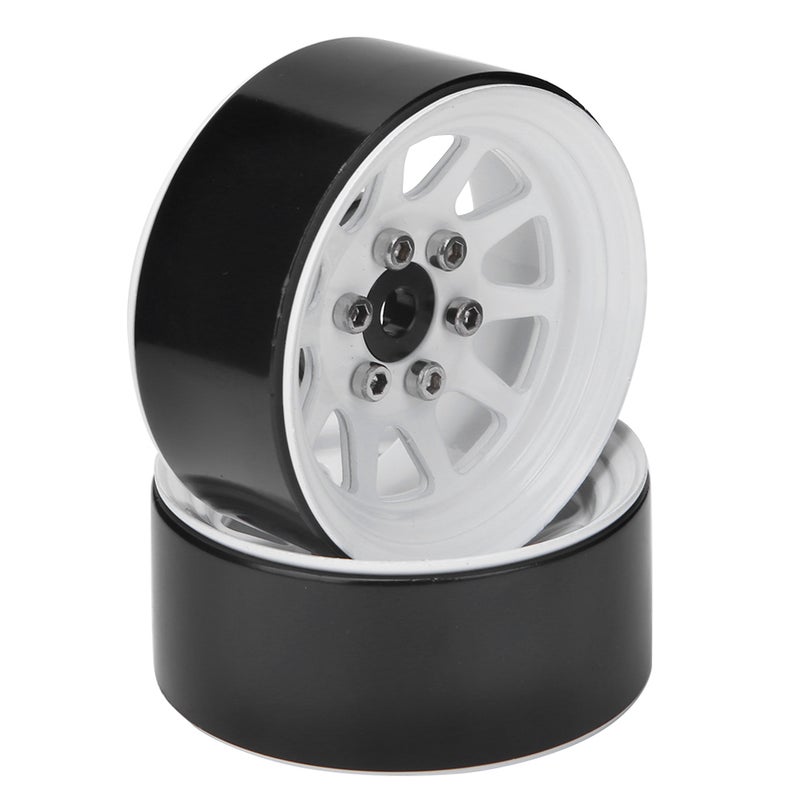 1/10 RC Crawler Wheels: White High-quality Alloy Beadlock Wheel Rims - High Strength Durability & Cool Realistic Look for Off-Road RC Crawler Upgrade - Image 1