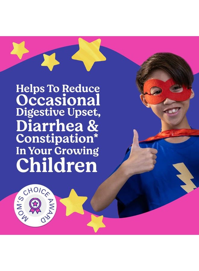 LoveBug Probiotics for Kids – Probiotic Chewables with Prebiotic Fiber for Age 4+, Daily Children's Gut Health, Constipation, Digestive & Immune Support Supplement, Sugar-Free Berry Flavor, 30 ct - Image 2