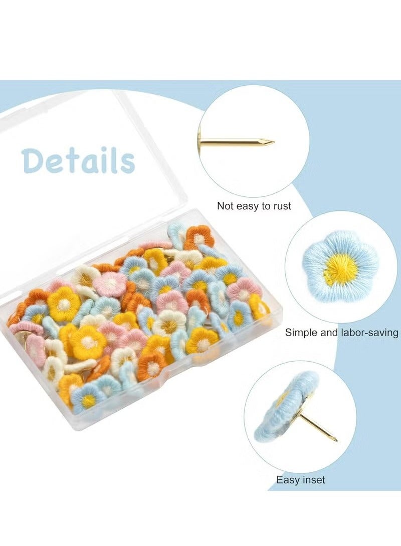 Generic 30PCS Decorative Pushpins Flower Thumb Tacks for Home Office Photo Wall，Cork Board,Map  - Image 2