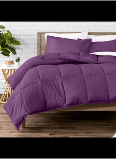 Home of linens Cotton - Plain - Heavy Comforter - 2.8Kgs - Down Alternative Filling - (For Matress 100cm/120cm) - Size (180cm x 240cm) - Mauve  - Image 1