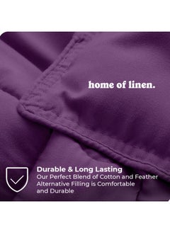Home of linens Cotton - Plain - Heavy Comforter - 2.8Kgs - Down Alternative Filling - (For Matress 100cm/120cm) - Size (180cm x 240cm) - Mauve  - Image 3