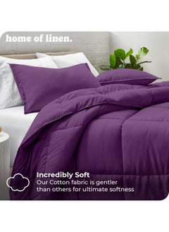 Home of linens Cotton - Plain - Heavy Comforter - 2.8Kgs - Down Alternative Filling - (For Matress 100cm/120cm) - Size (180cm x 240cm) - Mauve  - Image 2