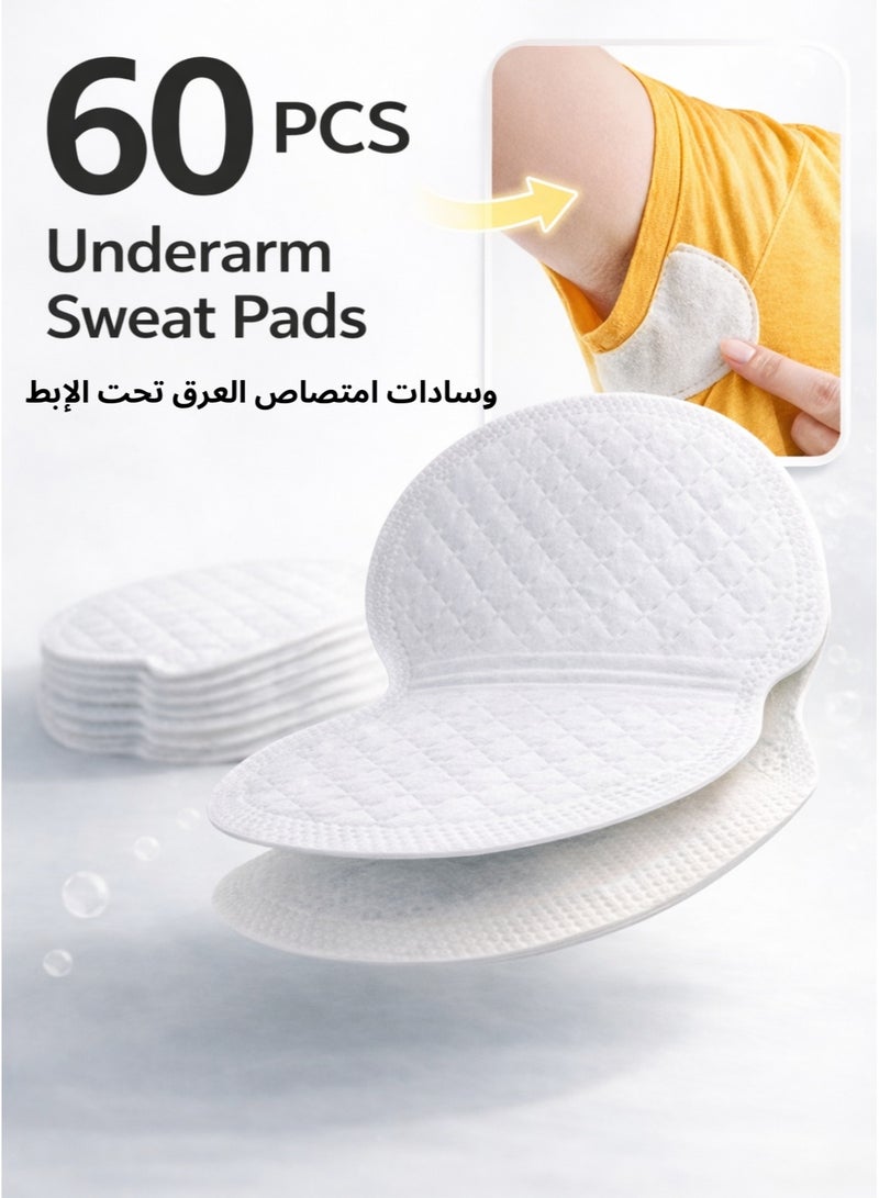 IKBEN 60 Pcs Underarm Sweat Pads – Disposable Armpit Sweat Absorbing Shields, Thin & Invisible, Strong Adhesive, Anti-Odor Protection for Men & Women - Image 1