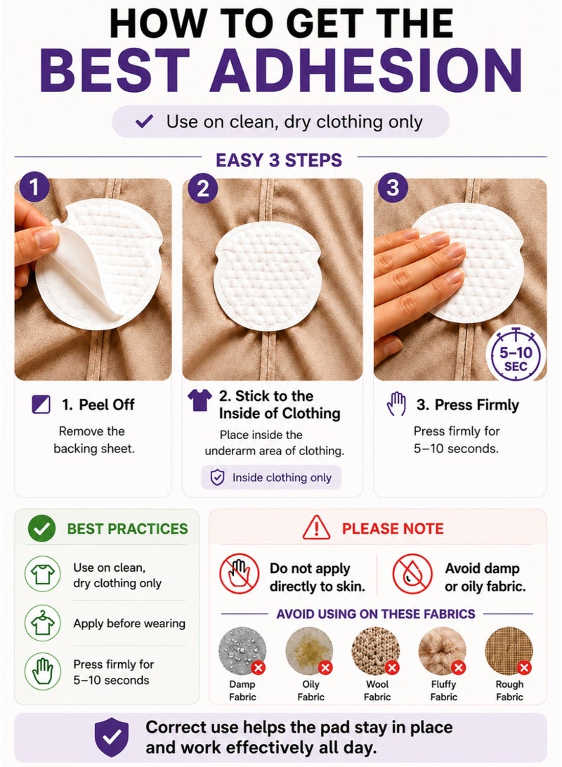 IKBEN Underarm Sweat Pads 60 Pcs - Disposable Armpit Sweat Guards, Ultra Thin Invisible Sweat Shields with Strong Adhesive, Anti-Stain & Anti-Odor Protection for Men & Women Daily Use - Image 4