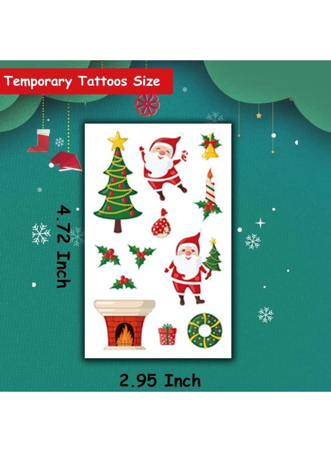 Hohamn Christmas Temporary Tattoos for Kids, 12 Sheets Christmas Fake Tattoos for Boys Girls Xmas Party Supplies Favors Gifts - Image 3