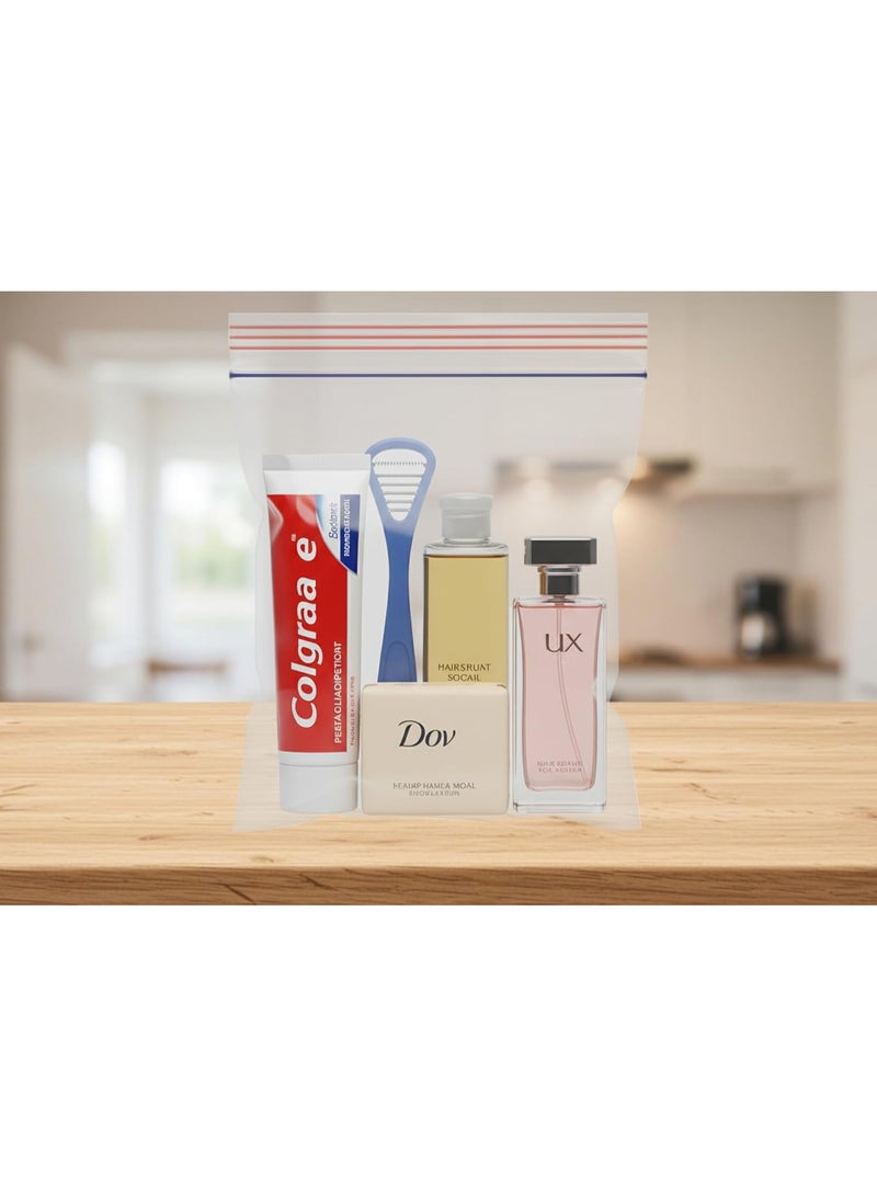 Shalimar Zipper Bag 7 x 6.5 Inches 100 Bags Multipurpose Storage Bag, Reusable & Reclosable With Zipper, Natural - Image 2