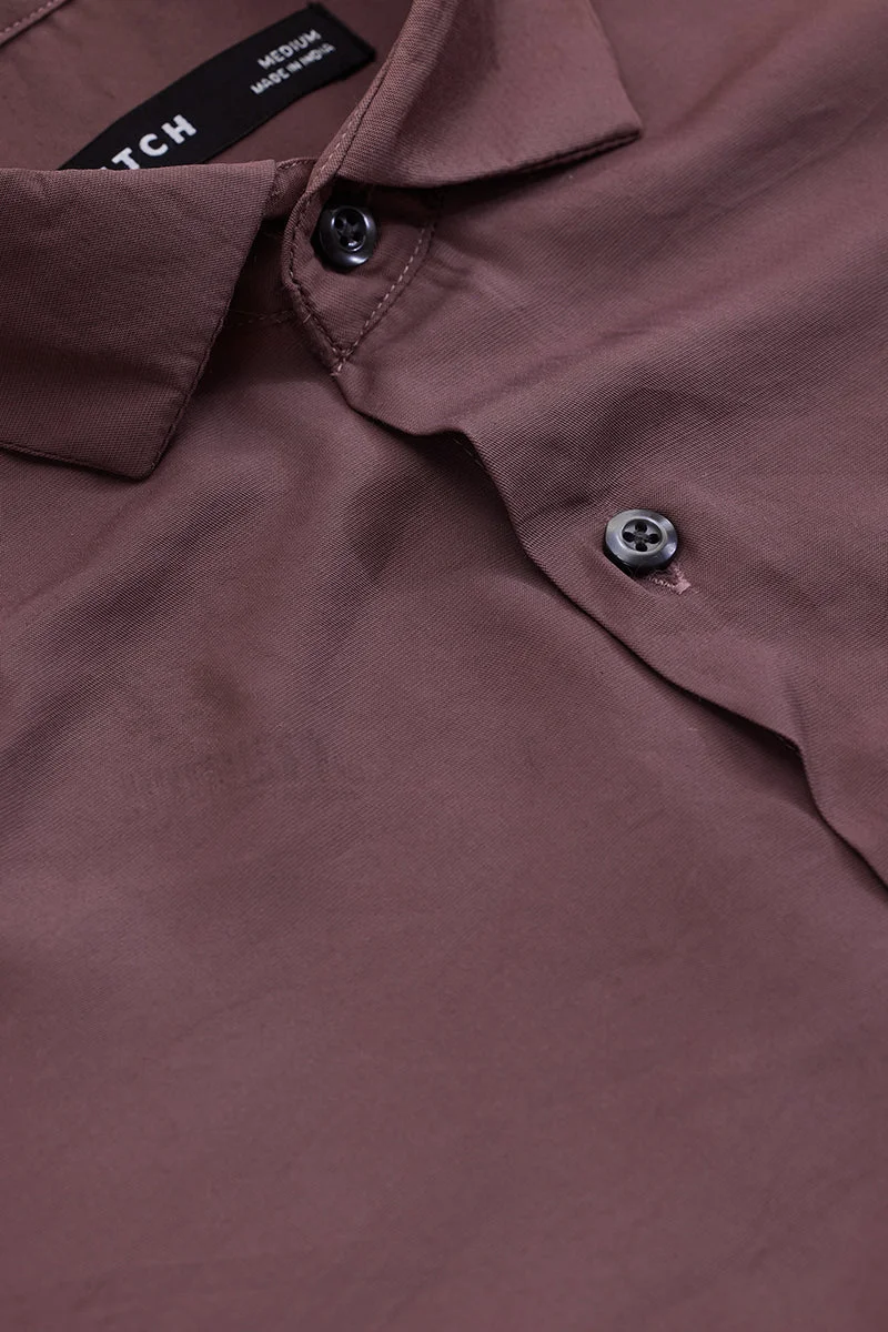 SNITCH Mauve Solid Long Sleeve Slim Fit Shirt