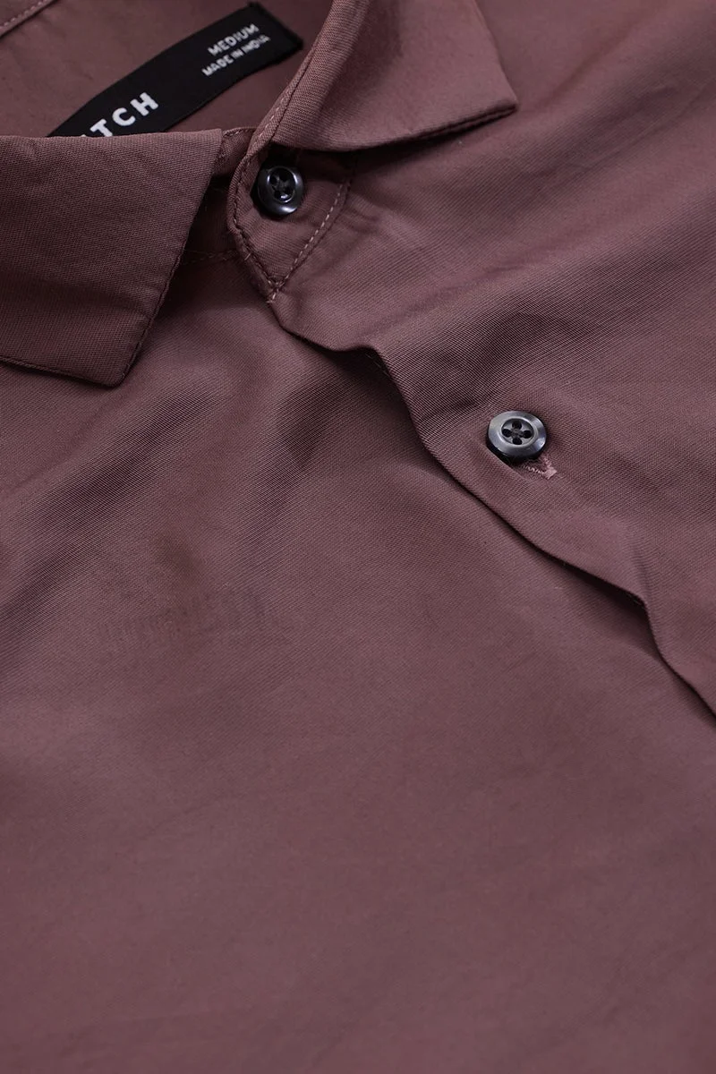 SNITCH Mauve Solid Long Sleeve Slim Fit Shirt