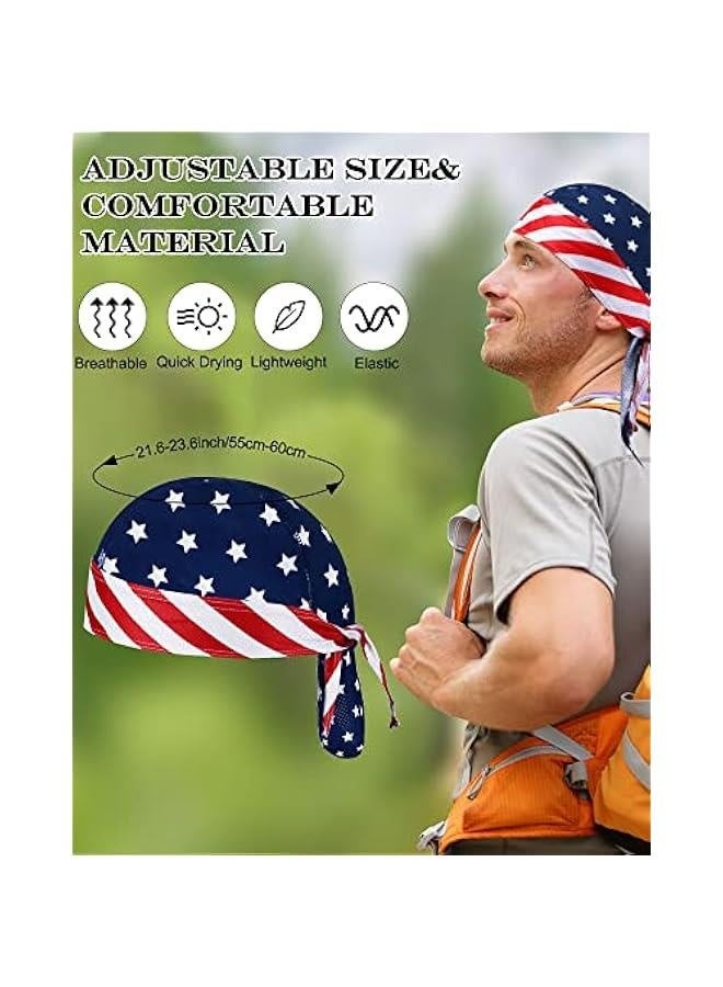 Generic 8 Pack Do Rag Skull Caps for Men Sweat Wicking Doo Rags Cooling Helmet Liner Cycling Motorcycle Bandana  - Image 2