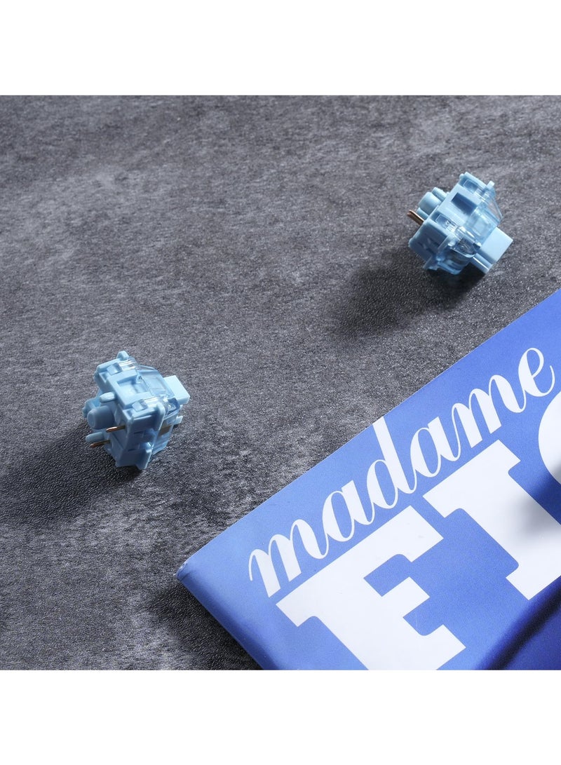 V3 Cream Blue Pro Mechanical Keyboard Switches - 45pcs, 5-Pin 45gf Tactile Key Switches, Dustproof Stem, Ideal for Gaming Keyboards - Image 4