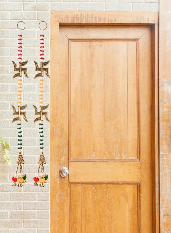 CRAFONIC Handmade Golden Satiya/Swastik Door Hanging Latkan String for Pooja Decoration,Diwali Decor,Main Entrance Door Mandir Housewarming & All Festive Decor -21 Inch(Height) (Pack of 4) - Image 2