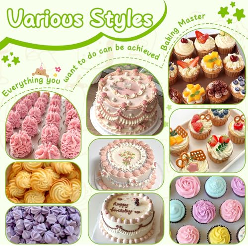 Suuker Large Piping Tips Set, Stainless Steel Frosting Piping Kit, 5 Pieces Pastry Cake Decorating Tips Baking Tools for Cookies Cupcake Decorating Kit (1A 1E 348 347 356) - Image 5