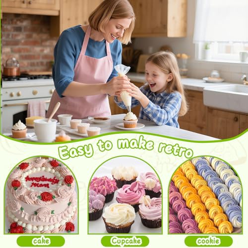 Suuker Large Piping Tips Set, Stainless Steel Frosting Piping Kit, 5 Pieces Pastry Cake Decorating Tips Baking Tools for Cookies Cupcake Decorating Kit (1A 1E 348 347 356) - Image 3