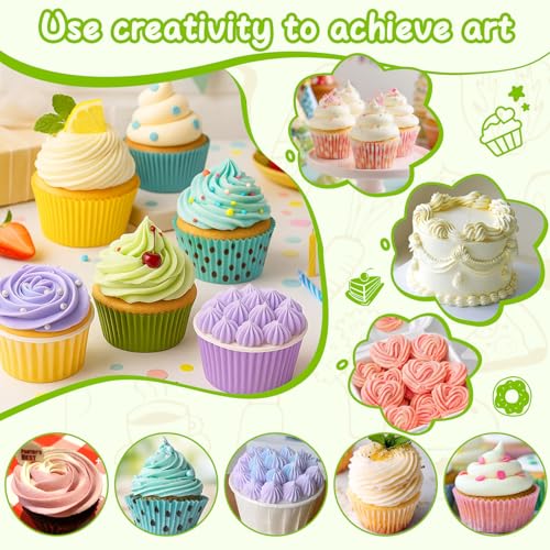 Suuker Large Piping Tips Set, Stainless Steel Frosting Piping Kit, 5 Pieces Pastry Cake Decorating Tips Baking Tools for Cookies Cupcake Decorating Kit (1A 1E 348 347 356) - Image 4