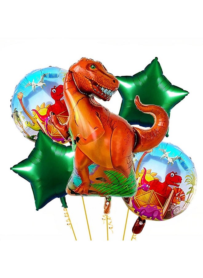 Propsicle - Propsicle Birthday Jurassic Dinosaur Theme Foil Balloons Decoration Pack Of Happy Birthday Dino Animals Balloon Combo Set Party Decoration, Multi - Image 1