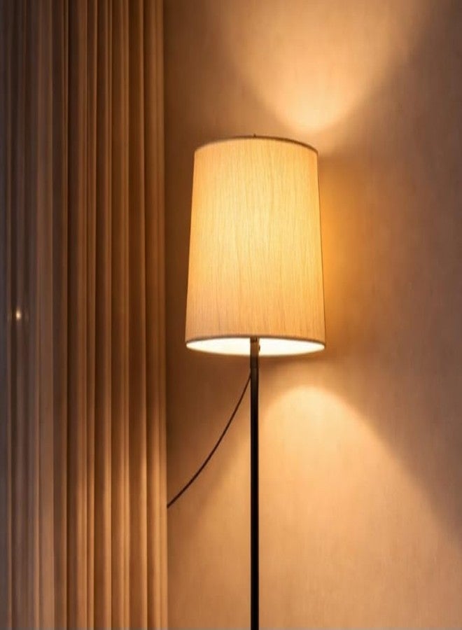 مصباح أرضي LED من SECURE DECOR، مصباح قائم عصري عتيق اللون باللون الأسود، ارتفاع 52 بوصة، غطاء مصباح أبيض كريمي اللون، مناسب لغرفة المعيشة، زاوية المنزل، الفندق، المكتب، عبوة من (1) - Image 3