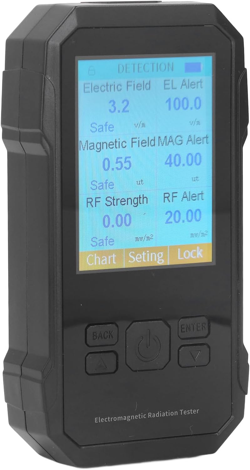 Reliable daily use design CCYLEZ Electromagnetic Radiation Monitor High Sensitivity Digital Portable EMF Tester for Offices Homes Factories Black Worldwide popular practical build - Image 1