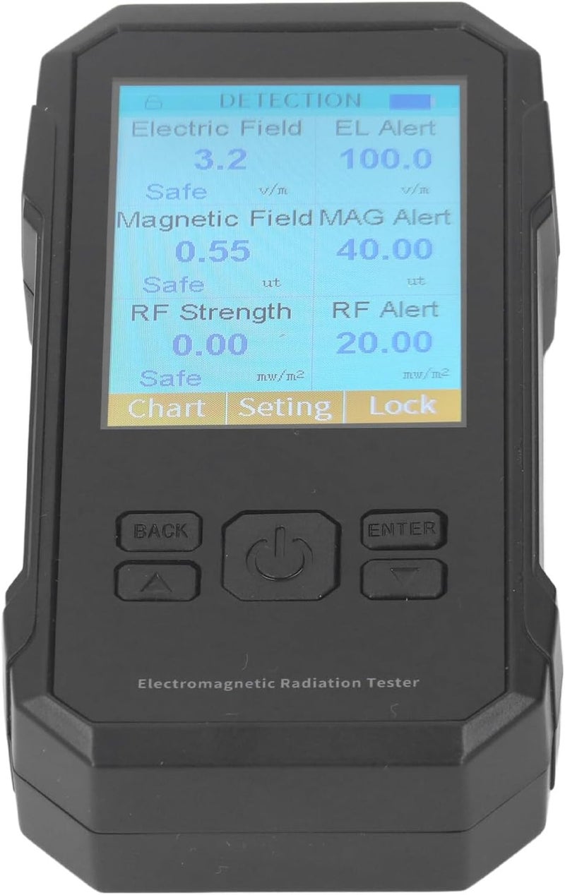 Reliable daily use design CCYLEZ Electromagnetic Radiation Monitor High Sensitivity Digital Portable EMF Tester for Offices Homes Factories Black Worldwide popular practical build - Image 3