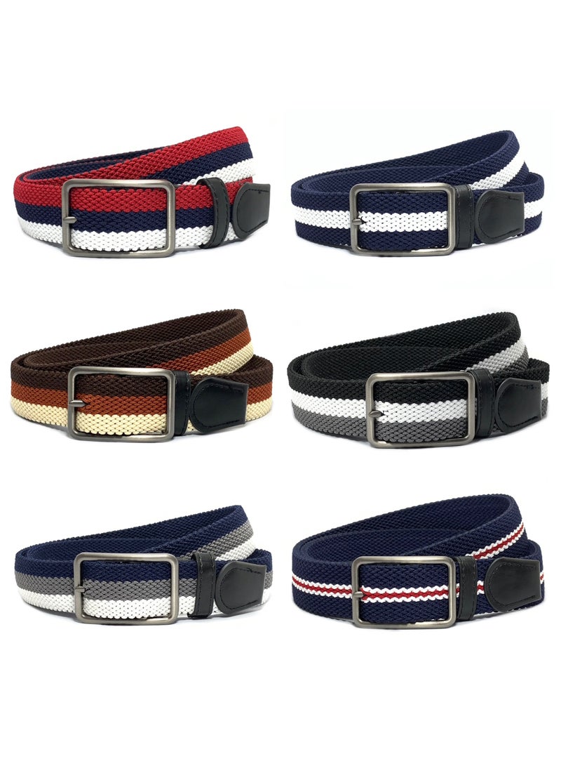 Classic Milano® Braided Canvas Woven Elastic Stretch Belt for Men/Women/Junior with Multicolored Belt men Enclosed in an Elegant Gift Box by Milano Leather - Image 2