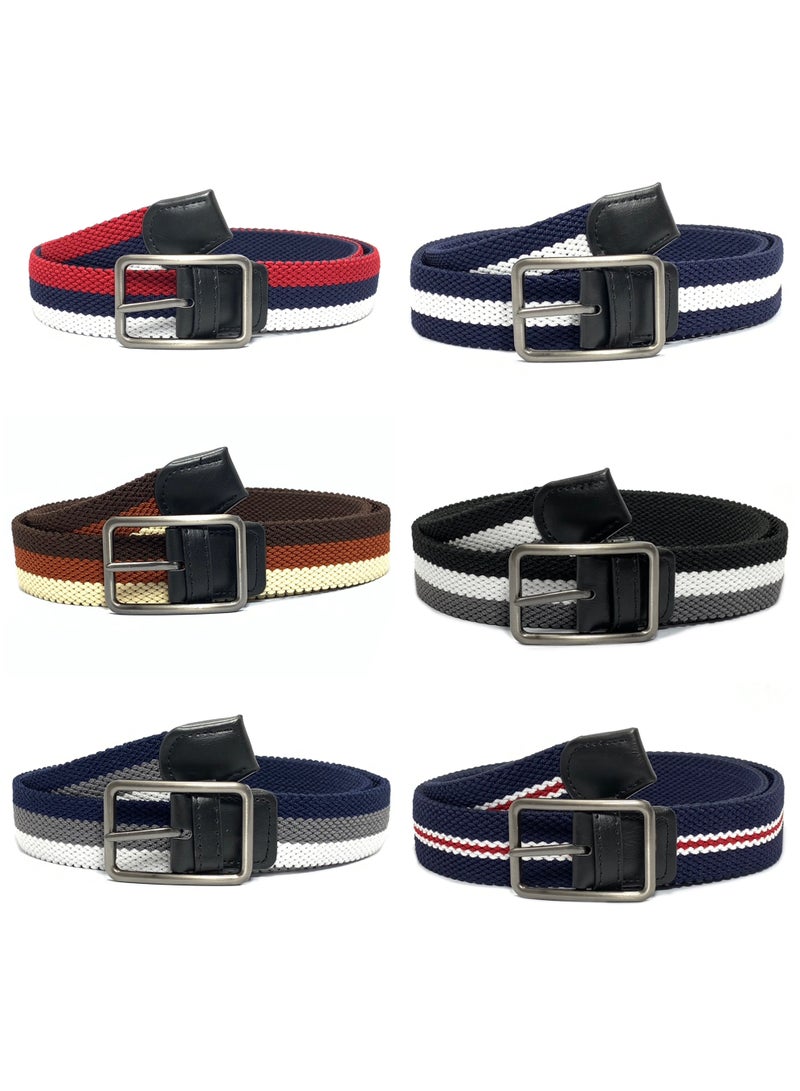 Classic Milano® Braided Canvas Woven Elastic Stretch Belt for Men/Women/Junior with Multicolored Belt men Enclosed in an Elegant Gift Box by Milano Leather - Image 3