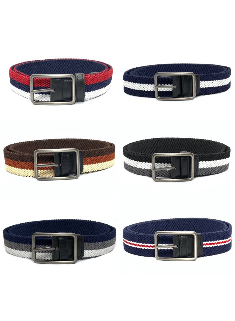 Classic Milano® Braided Canvas Woven Elastic Stretch Belt for Men/Women/Junior with Multicolored Belt men Enclosed in an Elegant Gift Box by Milano Leather - Image 4