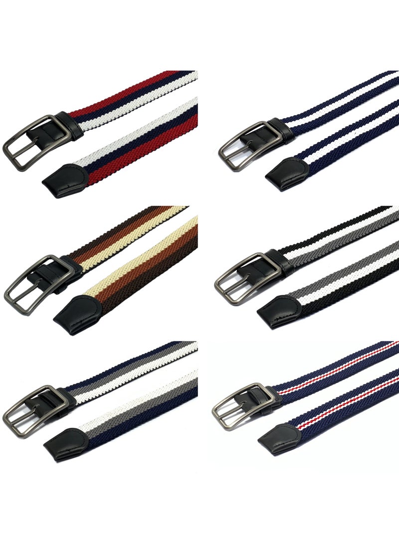 Classic Milano® Braided Canvas Woven Elastic Stretch Belt for Men/Women/Junior with Multicolored Belt men Enclosed in an Elegant Gift Box by Milano Leather - Image 5