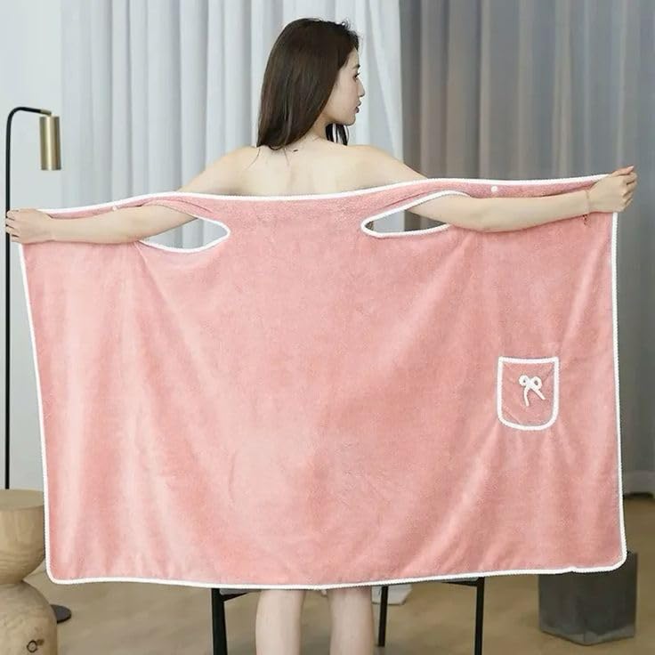 BREVARD Microfiber Bathrobe,Bath Towel,Magic Towel,Beach Dress,Beach and Spa Bathrobe for Girls & Women 300 GSM - (Pack of 1, Blue) - Image 3