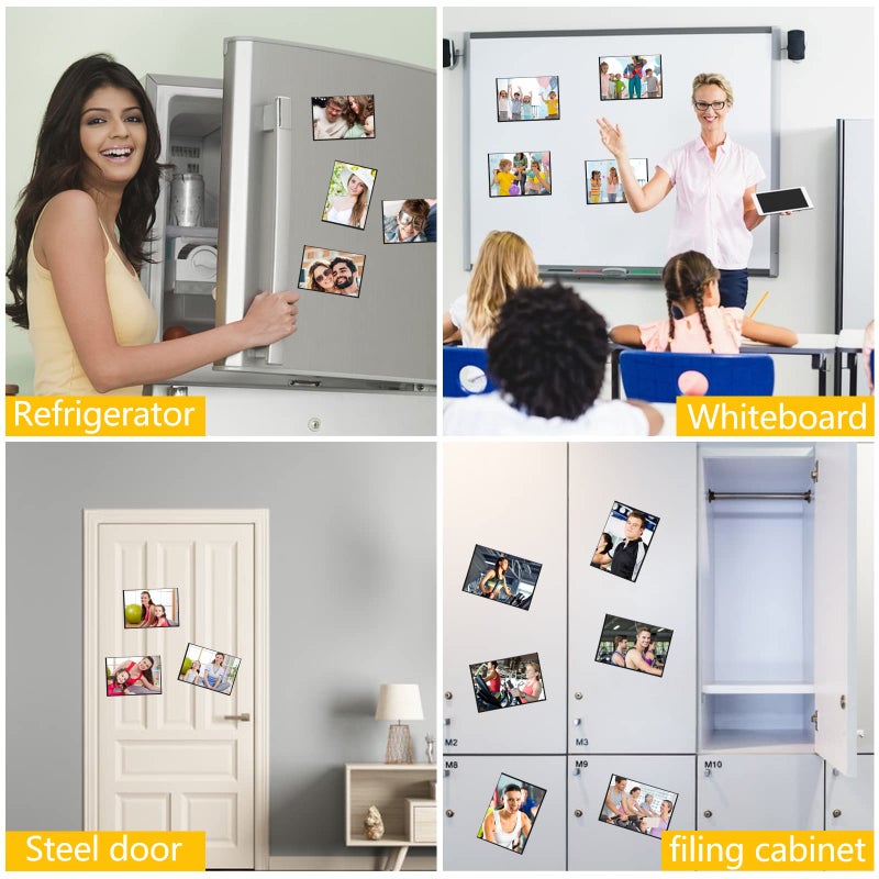 YixangDD 10 Pack Magnetic Picture Frame, 4 x 6 Inches Fridge Magnetic Photo Frames, Magnetic Photo Frames for Refrigerator, Home, School, Office (Black) - Image 3