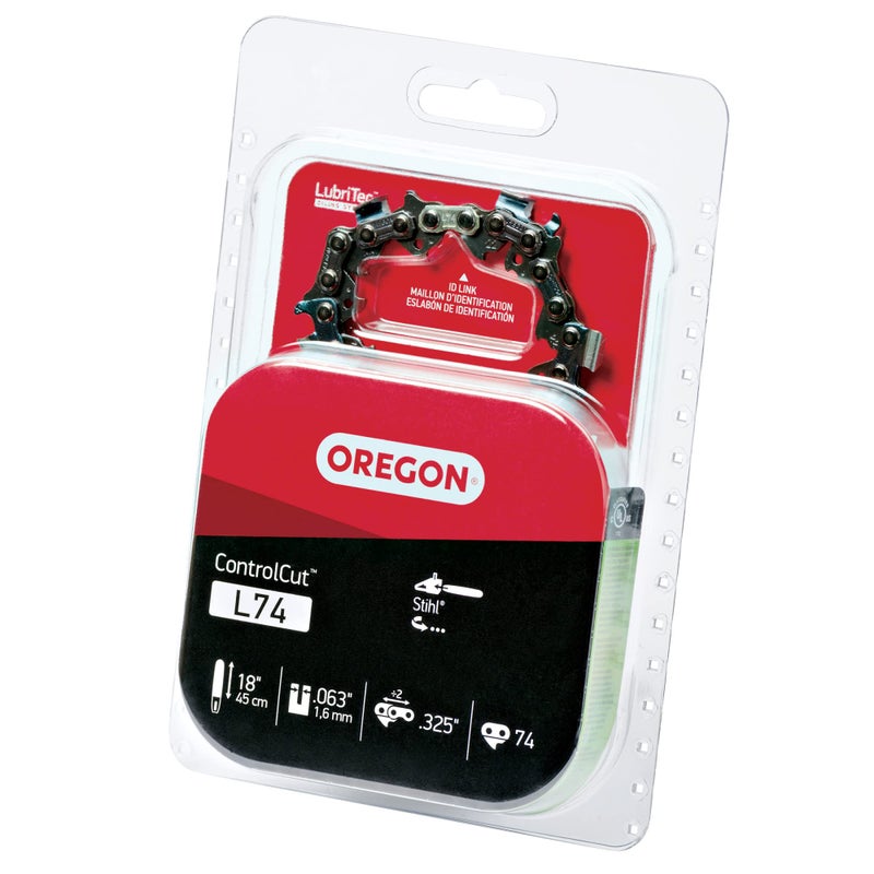 Oregon L74 ControlCut Replacement Chainsaw Chain for 18-Inch Guide Bar, 74 Drive Links, Pitch: .325", .063" Gauge, Fits Stihl Models with 18" Bars and .325" Sprockets Gray