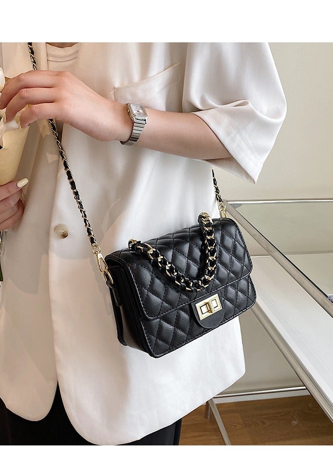 Women's Quilted Crossbody Shoulder Bag – Small PU Leather Handbag with Gold Chain Strap & Turn-Lock Closure – Elegant Fashion Purse for Casual or Formal Outfits - Image 2