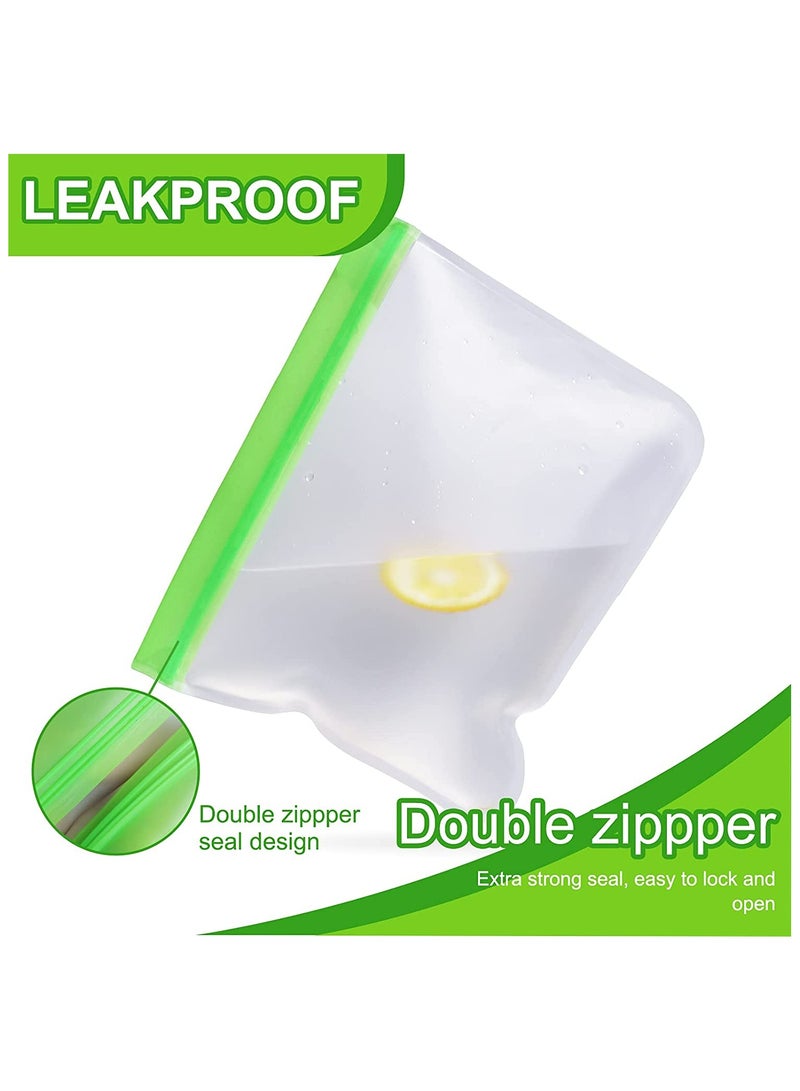 إيلونسي 10 قطع من أكياس تخزين الطعام القابلة لإعادة الاستخدام، وأكياس تجميد متعددة الأحجام مقاومة للتسرب، و10 قطع من أكياس تنظيم تخزين المطبخ المطورة، وأكياس زيبلوك قابلة لإعادة الاستخدام وخالية من مادة بيسفينول أ - Image 2