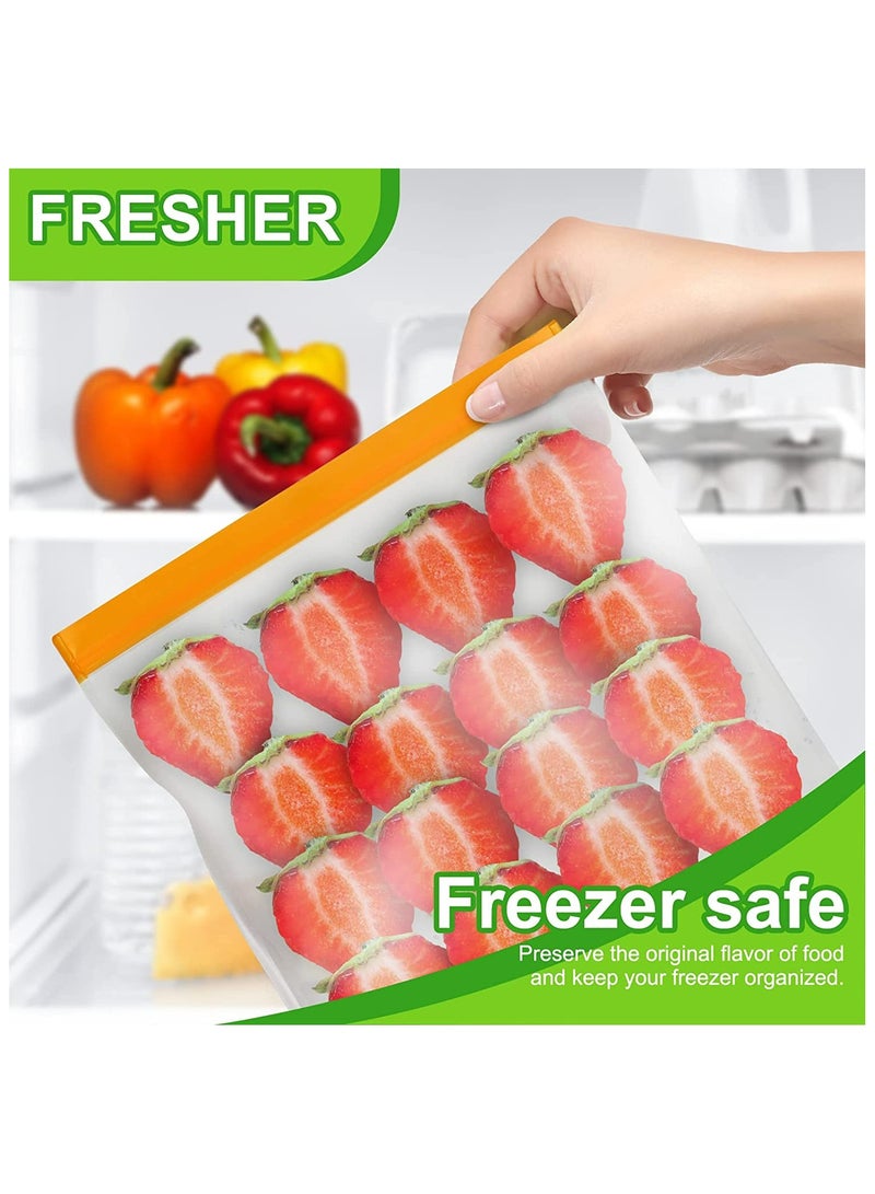 إيلونسي 10 قطع من أكياس تخزين الطعام القابلة لإعادة الاستخدام، وأكياس تجميد متعددة الأحجام مقاومة للتسرب، و10 قطع من أكياس تنظيم تخزين المطبخ المطورة، وأكياس زيبلوك قابلة لإعادة الاستخدام وخالية من مادة بيسفينول أ - Image 3