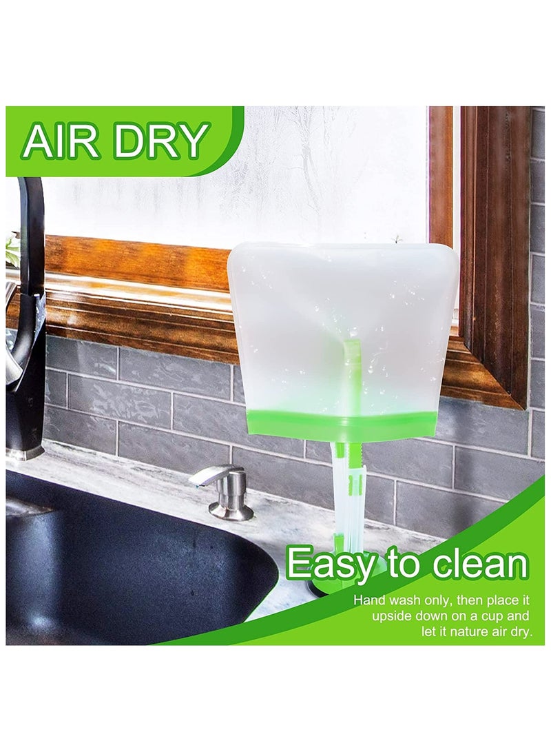 إيلونسي 10 قطع من أكياس تخزين الطعام القابلة لإعادة الاستخدام، وأكياس تجميد متعددة الأحجام مقاومة للتسرب، و10 قطع من أكياس تنظيم تخزين المطبخ المطورة، وأكياس زيبلوك قابلة لإعادة الاستخدام وخالية من مادة بيسفينول أ - Image 4