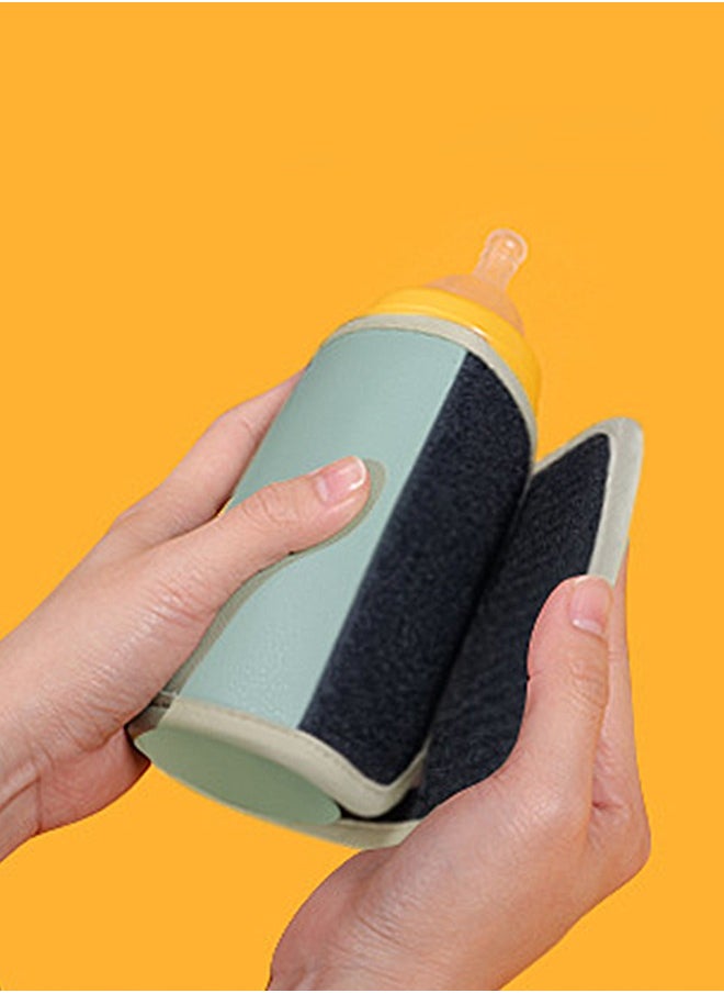 Baby Bottle Warmer Wear Resistant Portable USB Plug Baby Bottle Warmer Insulation Bag（Green）