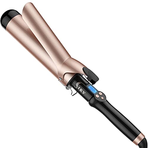 IKV 2 Inch Curling Iron Extra Long Barrel for Long Hair, Large Barrel Curling Wand Ceramic Tourmaline with LCD Display,10 Temps, Dual Voltage - Image 1