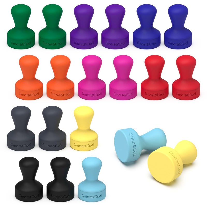 SMART&COOL Silicone Anti Scratch Push Pin Refrigerator Magnets, Thumbtack Magnets for Fridge, Dry Erase Board, Whiteboard, Office, Classroom, School (20 Pack, Multi) - Image 1