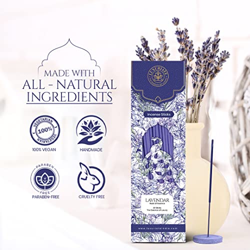 LUXURIATE Lavender Organic Natural Herbal Incense Organic Incense, Long-Lasting Incense Stick, Agarbatti for Puja, Prayer | Luxury Premium Incense - Pack of 1 (20 Sticks) - Image 5