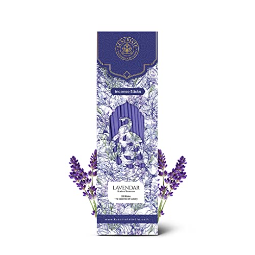 LUXURIATE Lavender Organic Natural Herbal Incense Organic Incense, Long-Lasting Incense Stick, Agarbatti for Puja, Prayer | Luxury Premium Incense - Pack of 1 (20 Sticks) - Image 1